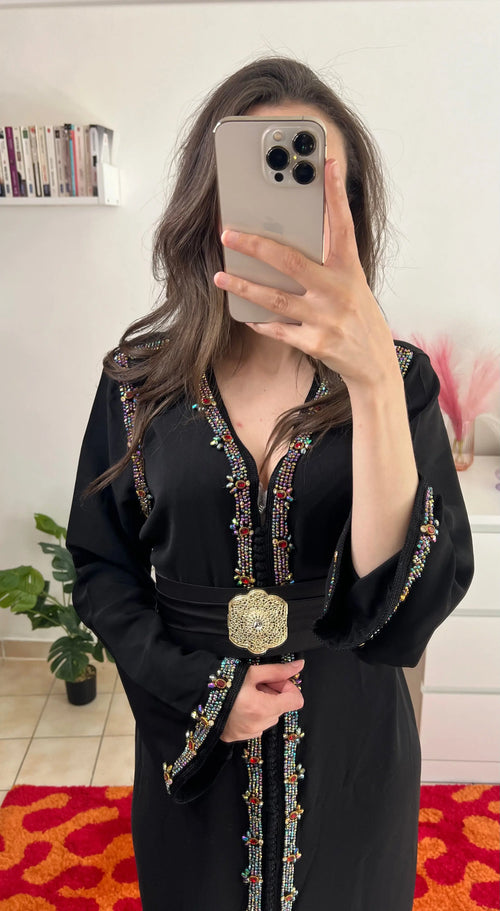 Caftan Noir Nuit Ètoilée Amrah
