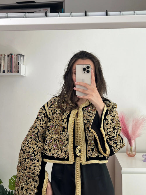 Caftan Noir et Or Royal Amrah